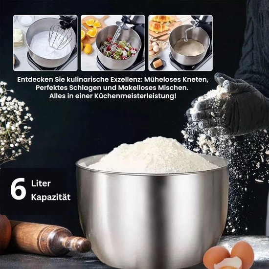 Krachtige 3-in-1 Keukenmachine met 2000W, Kneedmachine, Vleesmolen en Mixer van Merkloos — afbeelding 3