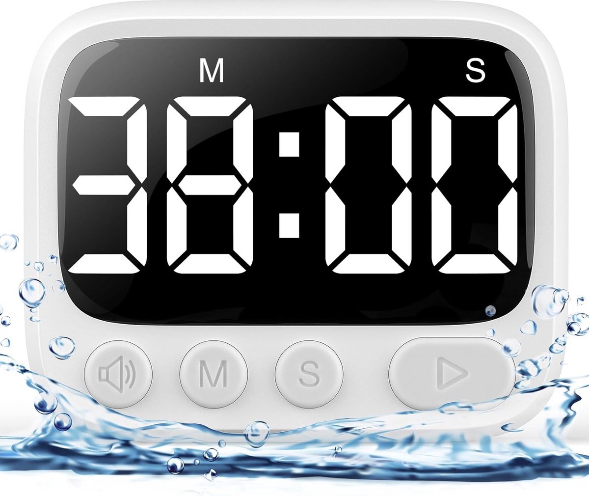 Waterdichte Douche Timer met Zuignap en Standaard - Countdown en Stopwatch