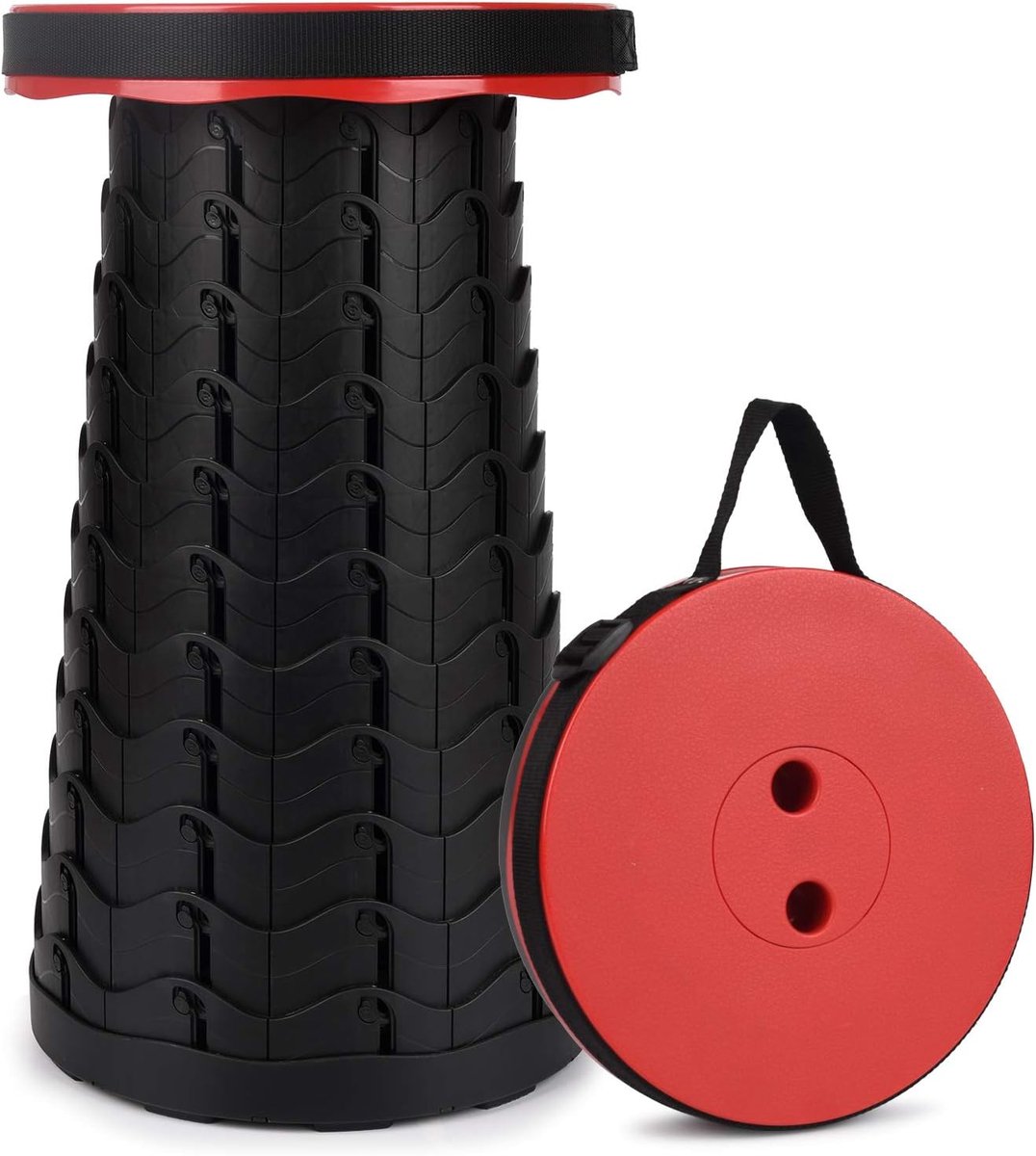 Opvouwbare Kruk - Opvouwbare Stoel - Telescopische Kruk - Inklapbare Kruk - Campingstoel - Visstoel - Nylon - 45 cm Hoog - 180 kg Draagkracht - Rood - van Imperatoris