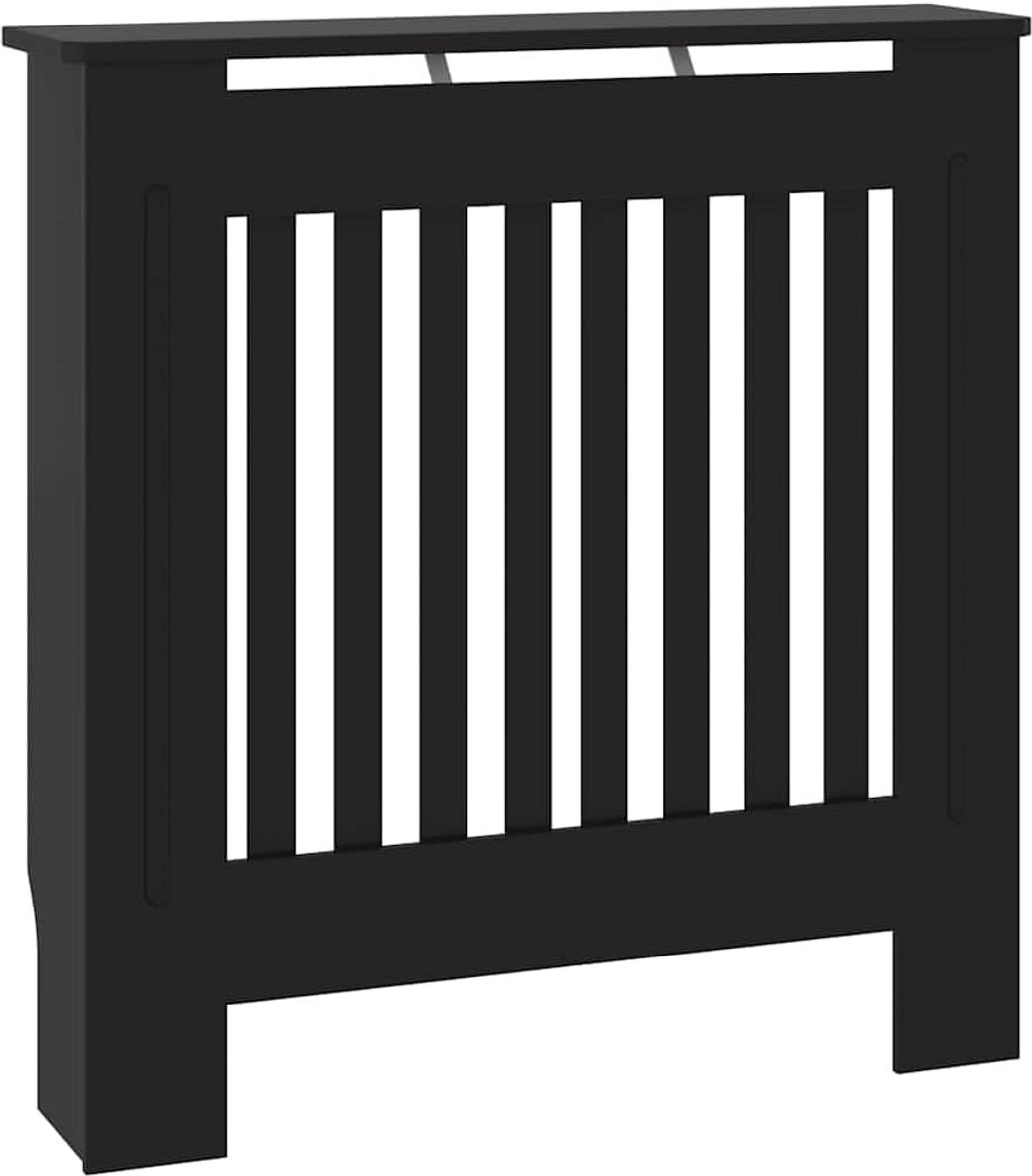 Stijlvolle Radiatorombouw MDF Zwart - Beschermhoes met Plank