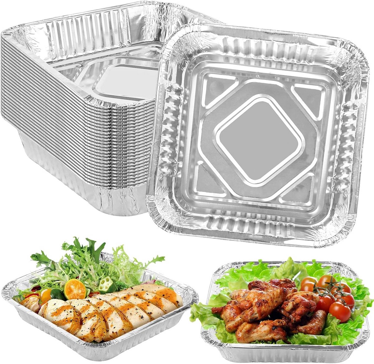 50x Aluminium Wegwerpschalen voor Barbecue Grillen en Braden