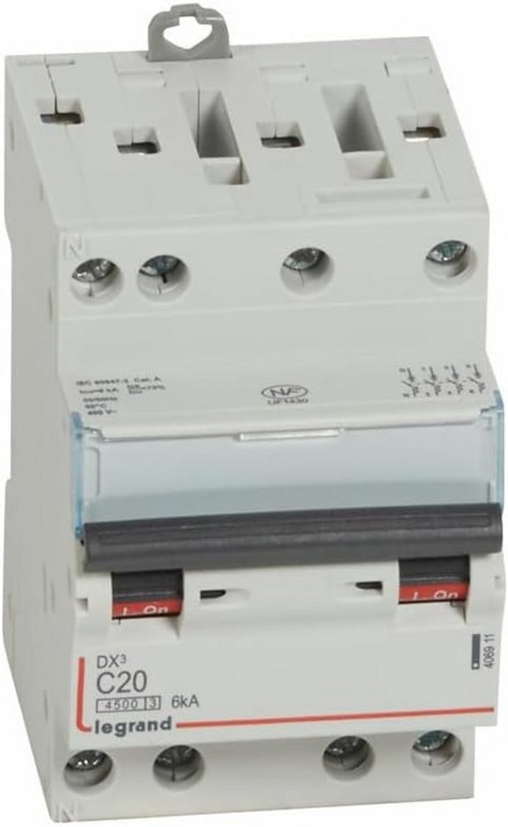 4-polige Stroomonderbreker C-karakteristiek 20A 400V Schroefaansluiting