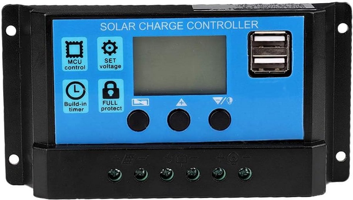 Solar Laadregelaar PWM Controller 12V/24V voor Zonnepanelen tot 60A met USB-uitgang