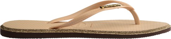 Havaianas HAV. SLIM POINT GLITTER Donkerbruin/Goud Dames Slippers - Donkerbruin/Goud