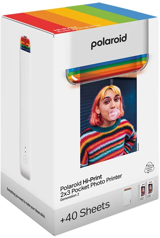 Polaroid Everything Box Hi-Print 2x3 Gen 2 - White - avec 40 morceaux de papier photo