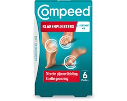 Compeed Blarenpleisters mixpack - blarenpleisters bieden directe pijnverlichting, snellere genezing - diverse groottes voor verschillende soorten blaren. - 6 - 6 stuks