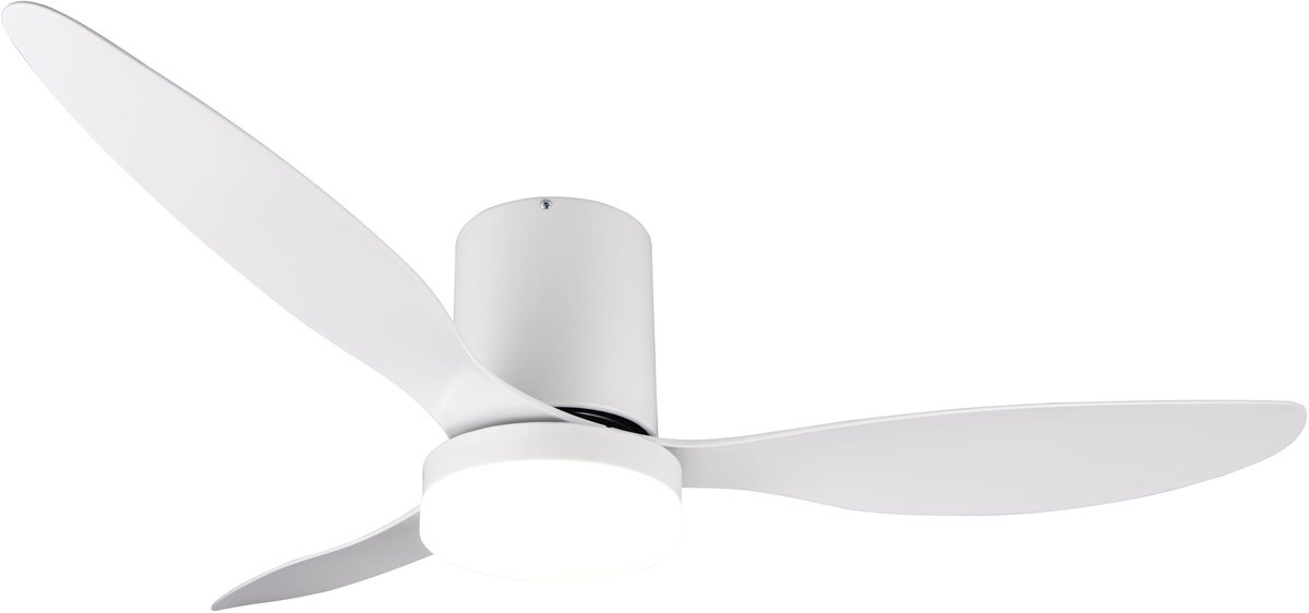 REALITY GOETEBORG - Ventilator - Wit mat - incl. 1x SMD 20 W - Afstandsbediening - Geintegreerde dimmer - Traploos instelbare lichtkleur - Dimbaar met schakelaar - Niet externe dimbaar - Geheugenfunctie - Zomer- en wintermodus - 6 snelheidsniveaus