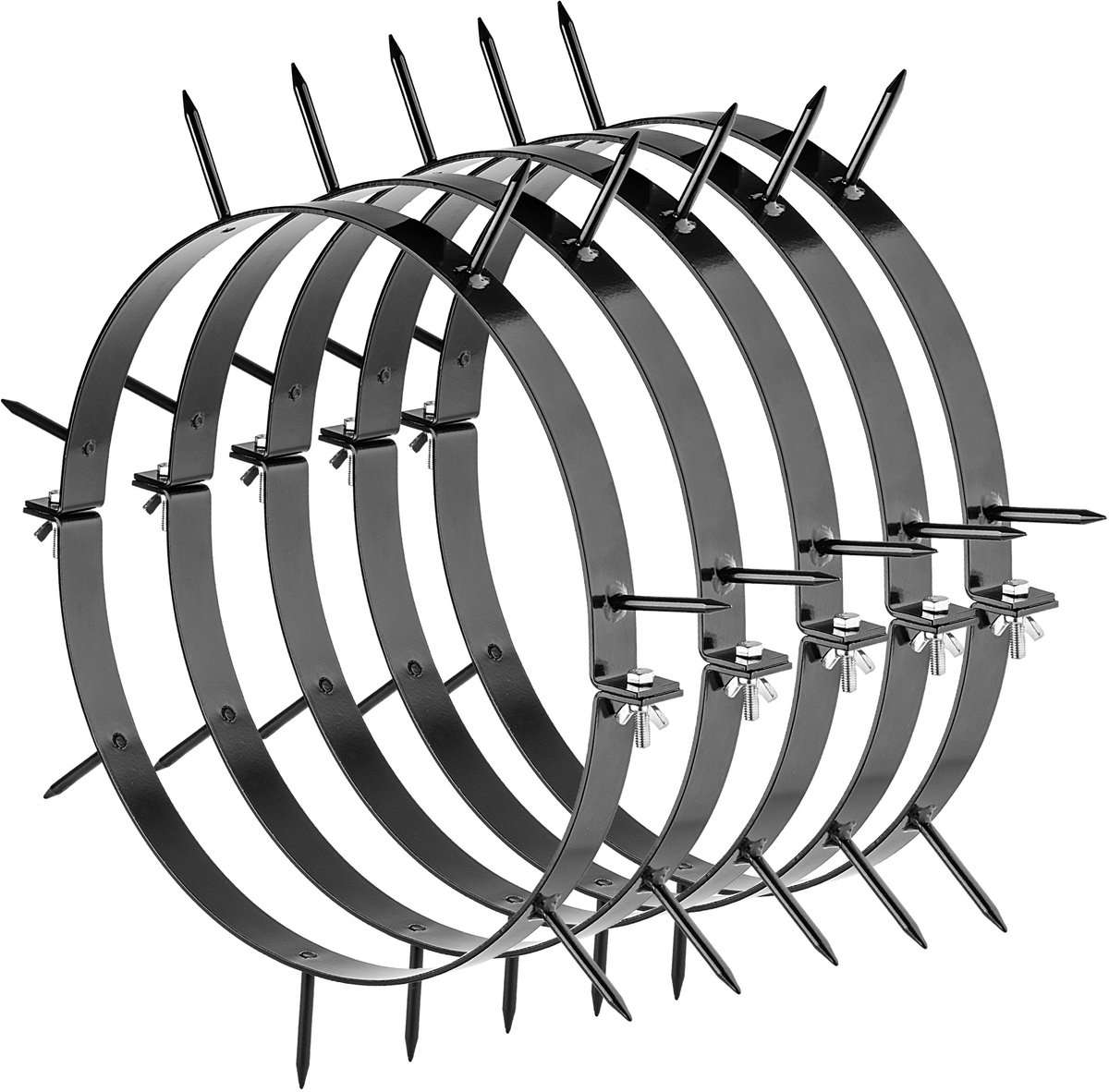 KADAX spikes voor gazonrol Ø 31-33 cm, set van 20, gazonbeluchtingshulpstuk met 6 cm lange spikes van staal met poedercoating, gazonbeluchtingsaccessoires voor tuinroller