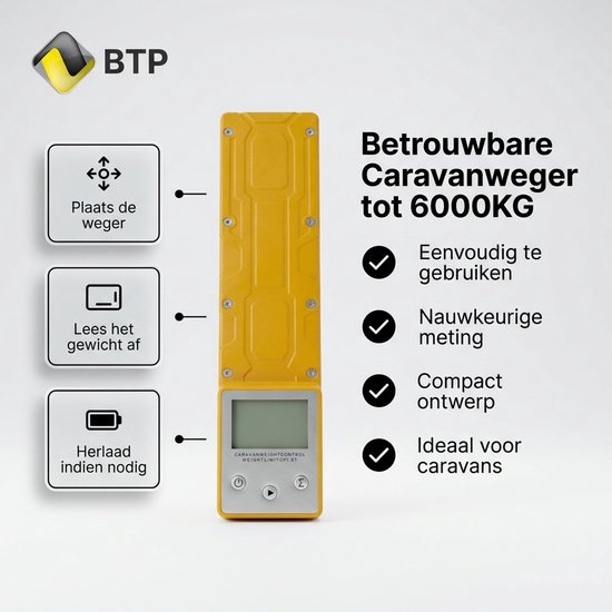 BTP - Caravanweger - Digitaal - 1500kg - Waterdicht - Camping van Merkloos — afbeelding 2