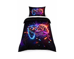 Vavida Dekbedovertrek - Eenpersoons 140 x 200 - Game Over - Gamen - Gamekamer - Game