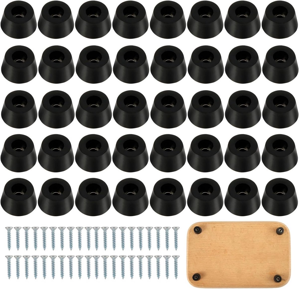 40x Antislip Rubberen Voetjes voor Snijplank of Apparatuur - Zwart