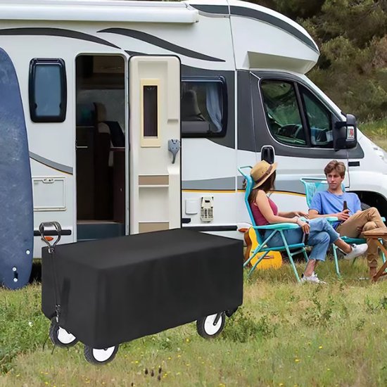 Karrenhoes - Stofhoes - Waterdichte karrenhoes - Beschermhoes voor campingkar - Karrenhoes - 97*61*56 cm - Met trekkoord - Waterdicht en stofdicht - Gemaakt van Oxford-stof - Geschikt voor strand, sport en kamperen - Zwart van Merkloos	 — afbeelding 3