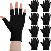 Katoenen handschoenen - 8 paar - zacht handkatoen - Vingerloze handschoenen - Touchscreen - Ademende en zweetafvoerende handschoenen - Hydraterende handschoenen - Zachte verplegingshandschoenen - Zwart