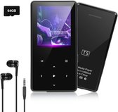 HiFi MP3 Speler met 64GB microSD Kaart - Bluetooth 5.3 Muziekspeler met Dual DAC - 24bit 192kHz Lossless Audio - Uitbreidbaar tot 128GB - FM Radio - E-Book en Spraakopname - 54g Lichtgewicht Ontwerp