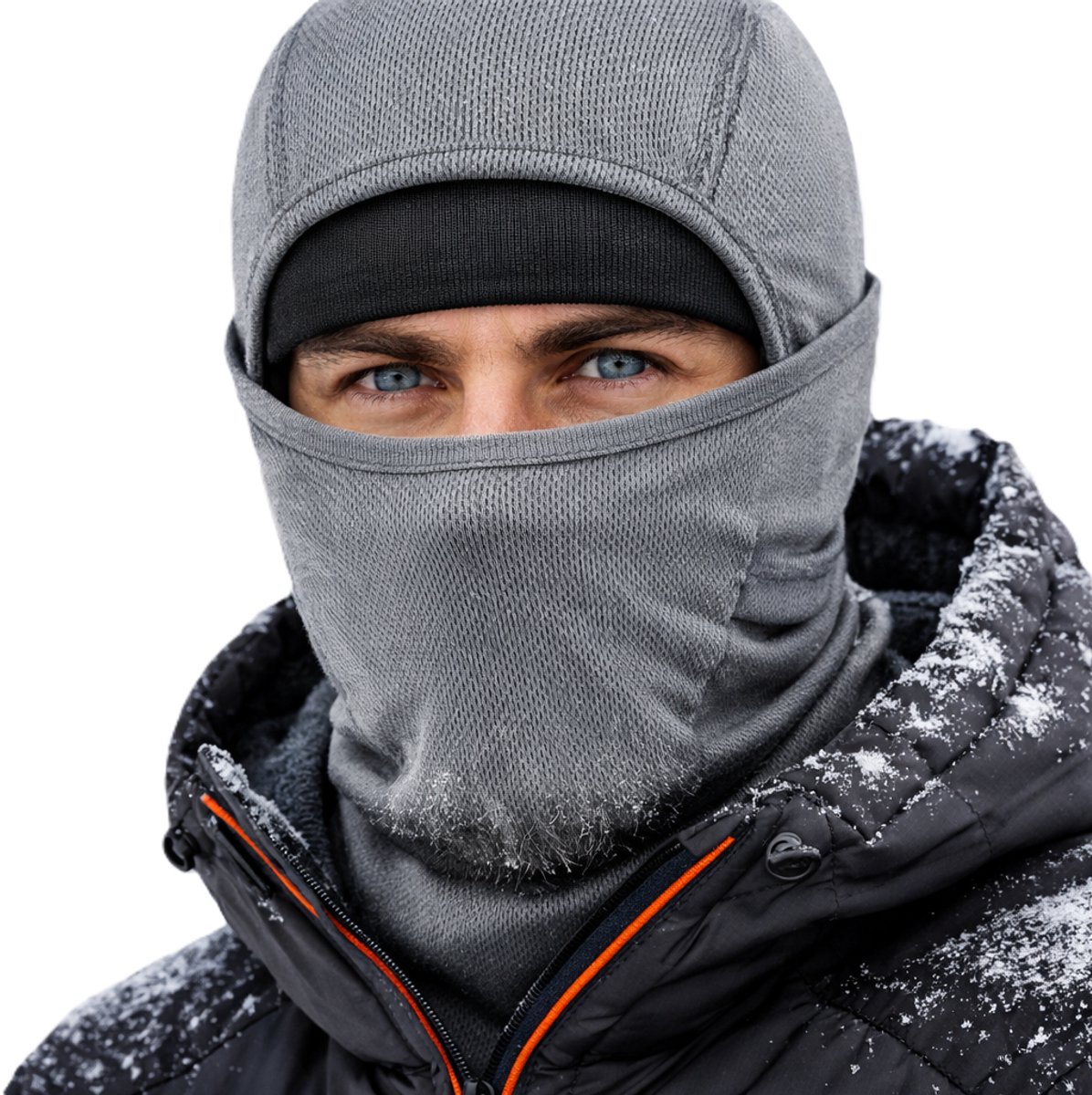 Motormuts Bivakmuts – Winddicht & Ademend – Multi-use Balaclava voor Motor Fiets & Wintersport Grijs