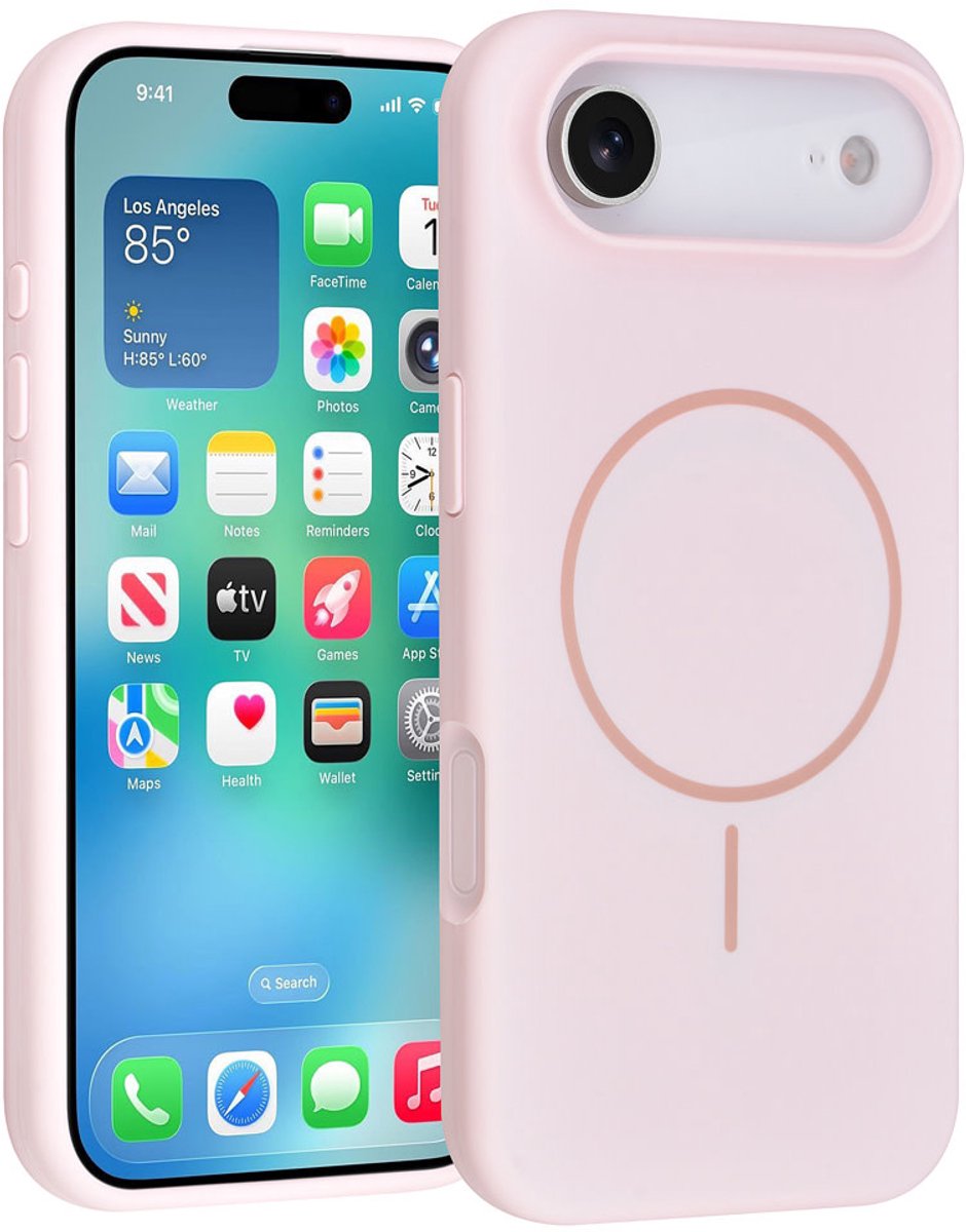 TUNIQ telefoonhoesje voor Apple iPhone 17 Air - MagSafe siliconen backcover - Roze