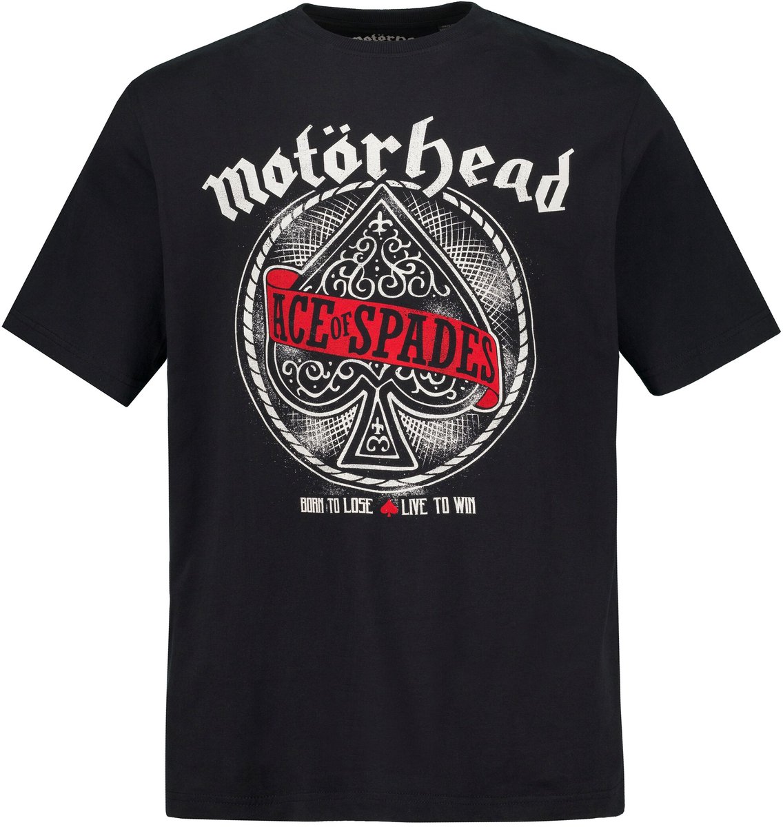 JP 1880 - Heren - T-shirt bandshirt Motörhead korte mouwen - Zwart - Maat 8XL