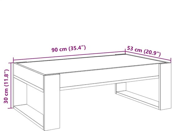 vidaXL - Table basse - avec - Infinity - LED - 90x53x30 - cm - blanc