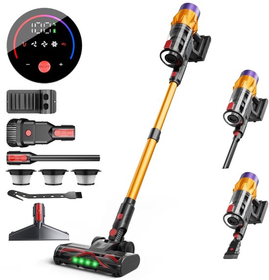 550W Draadloze Stofzuiger - Stofzuiger - Handstofzuiger - 35kPa Zuigkracht & 40 Min Batterij - Kleuren Touchscreen & Anti-klit Borstel - Voor Thuis, Kantoor & Huisdieren