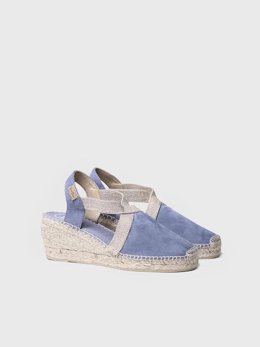 Suède espadrilles voor dames met elastiek | TONA