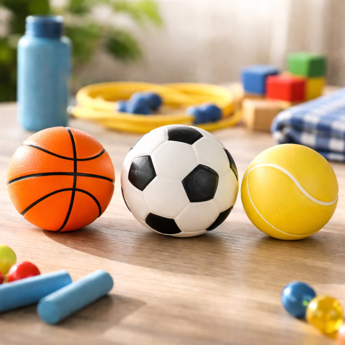 Eddy Toys speelballen set 3 stuks - ballenset kinderen met voetbal basketbal en tennisbal - zachte ballen voor binnen en buiten - sportballen speelgoed voor peuters en kleutersh afbeelding