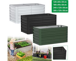 Froadp 240x120x58cm Verhoogde plantenbak Gegalvaniseerd staal Groentebed Kruidenbed Plantenkist Koude bak Verhoogde plantenbakken-set Plantenbed Groentebed Bloembak voor bloembed, tuin en terras Rechthoekig-groen