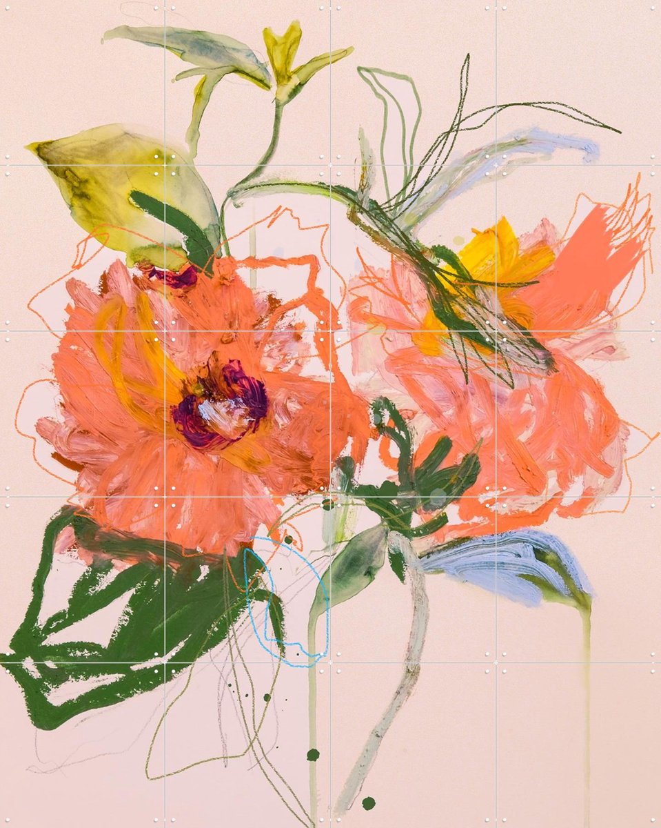 IXXI Yellow Chinese Rose, Leigh Viner & Rijksmuseum 2.0 - 80 x 100 cm - Gratis ophangtool - Grote wanddecoratie en posters - Kwaststreken, Klassiek
