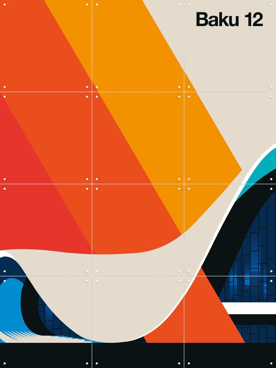 IXXI Baku 12, Bo Lundberg - 60 x 80 cm - Gratis ophangtool - Grote wanddecoratie en posters - Kleurrijk, Grafisch Ontwerp, Geometrische Kunst