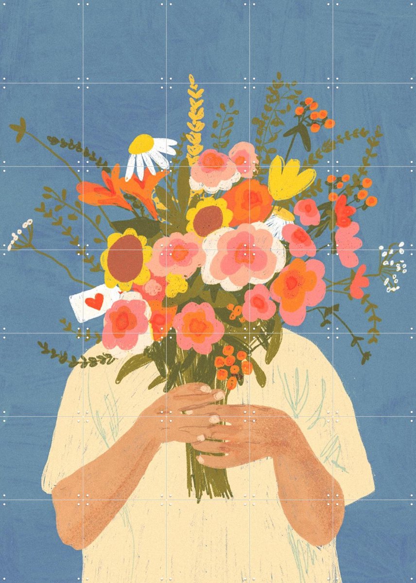 IXXI With love, Gigi Rosado - 100 x 140 cm - Gratis ophangtool - Grote wanddecoratie en posters - Kleurrijk, Illustraties, Speels, Grafisch Ontwerp