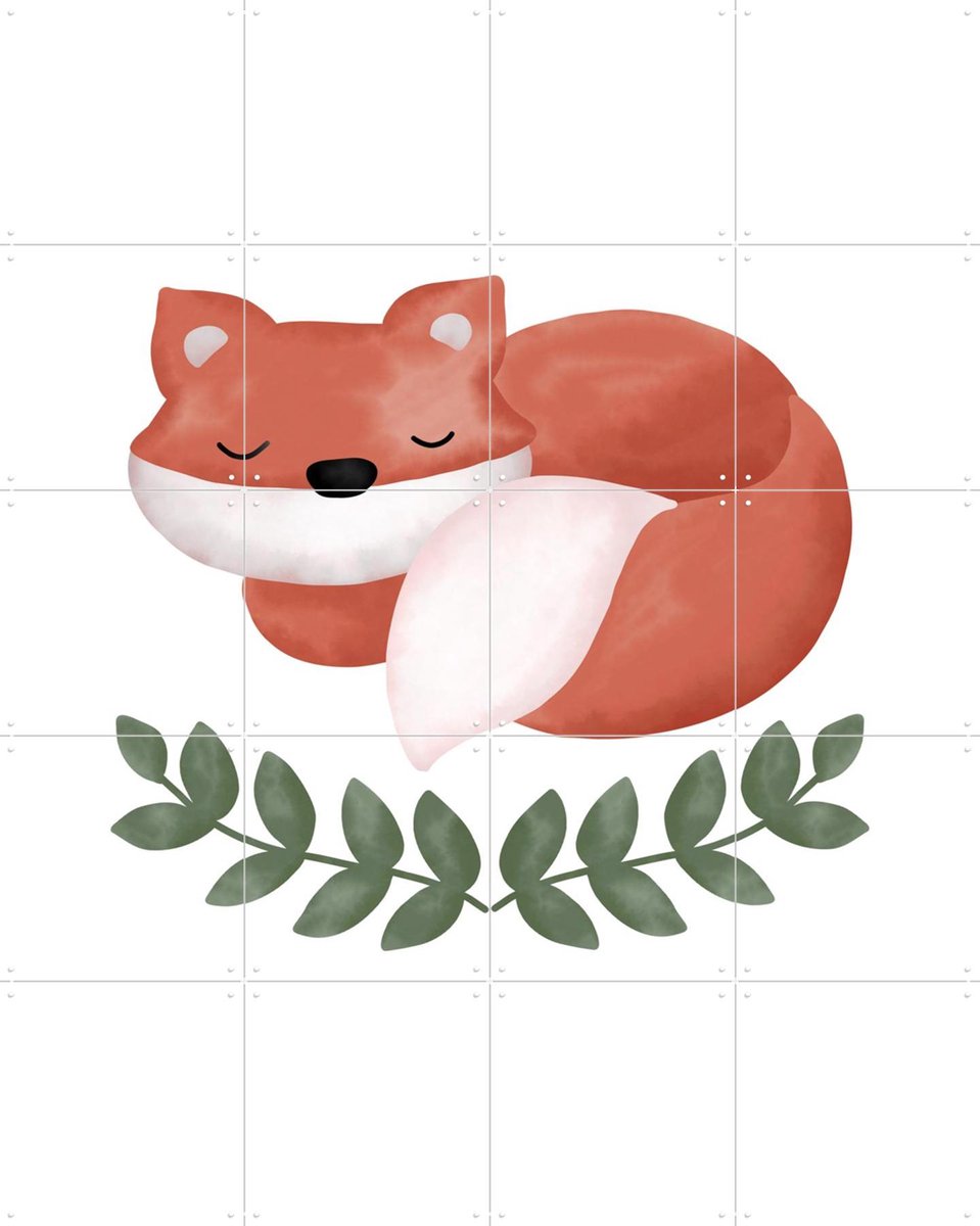 IXXI Fox Serenity, BAINAI - 80 x 100 cm - Gratis ophangtool - Grote wanddecoratie en posters Babykamer, Kinderkamer, Kinderen