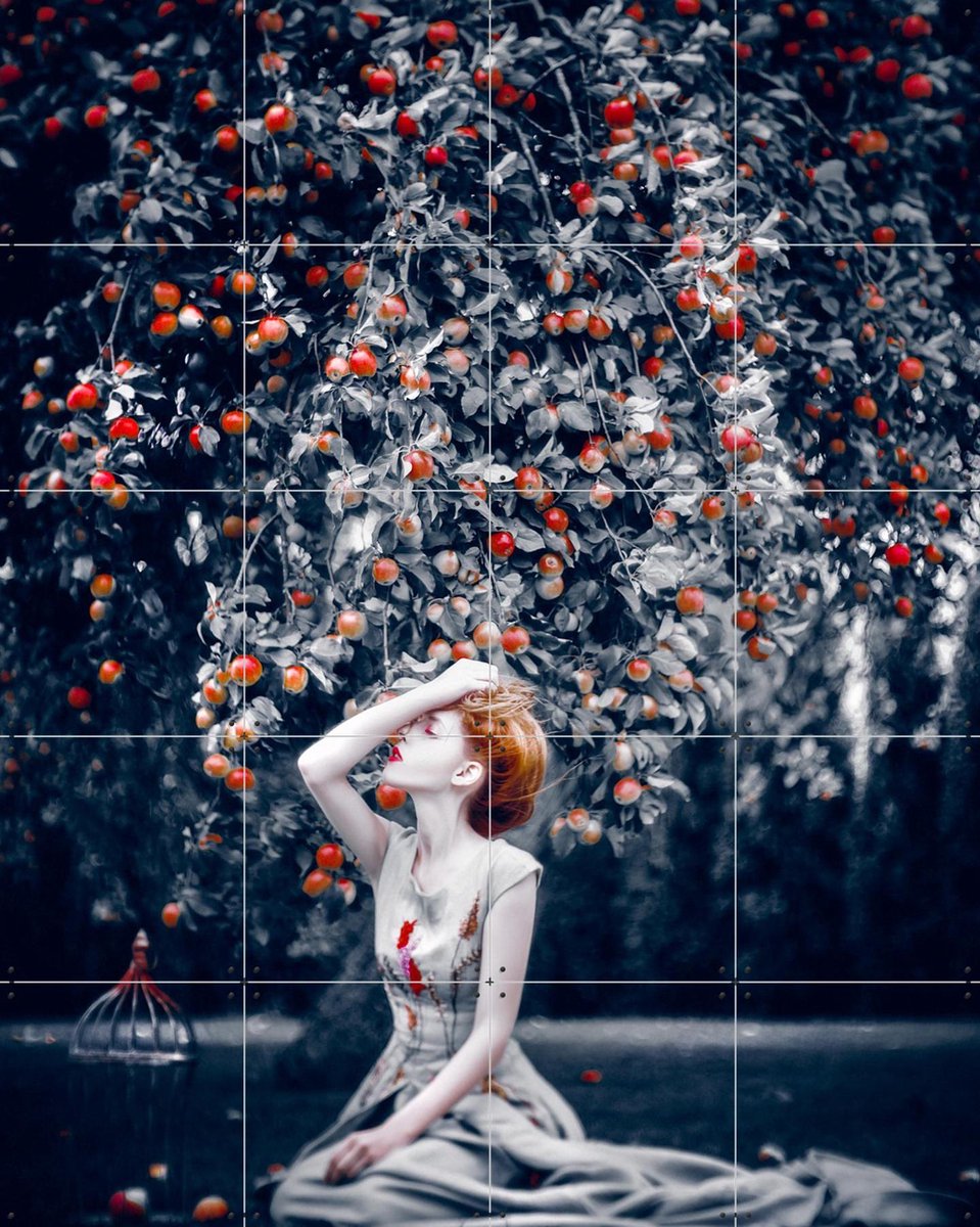 IXXI Eve in the Garden of Eden, Ruslan Bolgov & Various - 80 x 100 cm - Gratis ophangtool - Grote wanddecoratie en posters - Klassiek, Fotografie