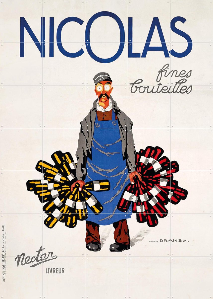 IXXI Nectar, Bridgeman Images - 100 x 140 cm - Gratis ophangtool - Grote wanddecoratie en posters - Illustraties, Speels, Art Deco, Vintage