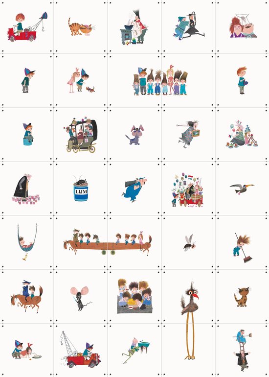 Boîte de collage IXXI Fiep Westendorp, Fiep Westendorp - 100 x 140 cm - Support de suspension gratuit - Grande décoration murale et affiches - Art numérique, style cartoon