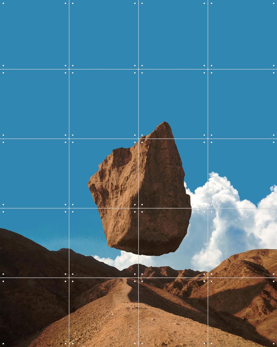 IXXI Floating Land, Fran Rodriguez - 80 x 100 cm - Gratis ophangtool - Grote wanddecoratie en posters - Digitale Kunst, Fotografie, Minimalisme
