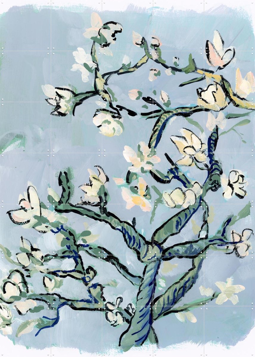 IXXI Almond Blossom II, Green Barn Studio & Van Gogh 21st Century - 100 x 140 cm - Gratis ophangtool - Grote wanddecoratie en posters - Kwaststreken