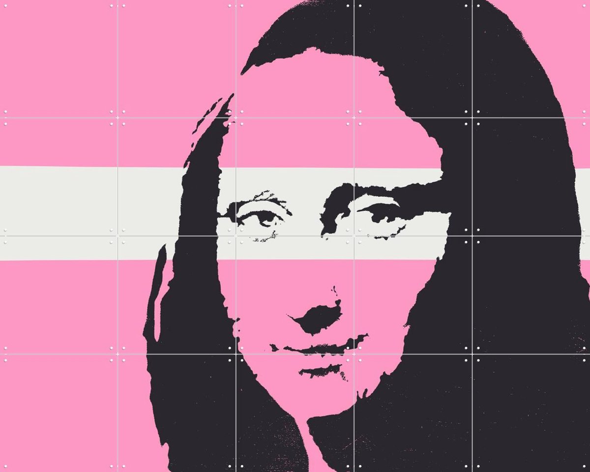IXXI Mona Lisa, Banksy - 100 x 80 cm - Gratis ophangtool - Grote wanddecoratie en posters - Pop art, Kleurrijk, Street art, Grafisch Ontwerp, Mancave