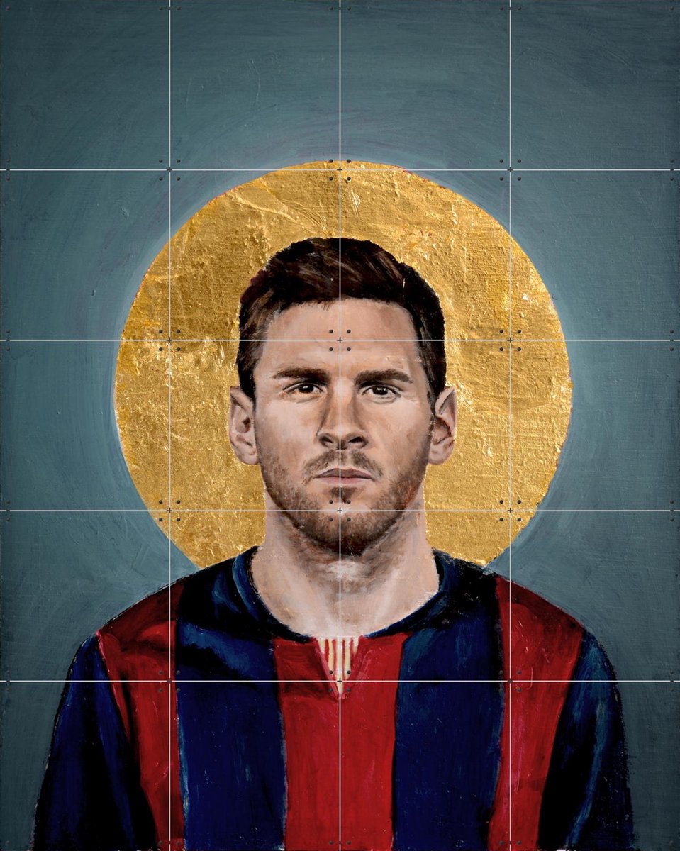 IXXI Lionel Messi FCB, David Diehl - 80 x 100 cm - Gratis ophangtool - Grote wanddecoratie en posters - Olieverf, Grafisch Ontwerp, Illustraties