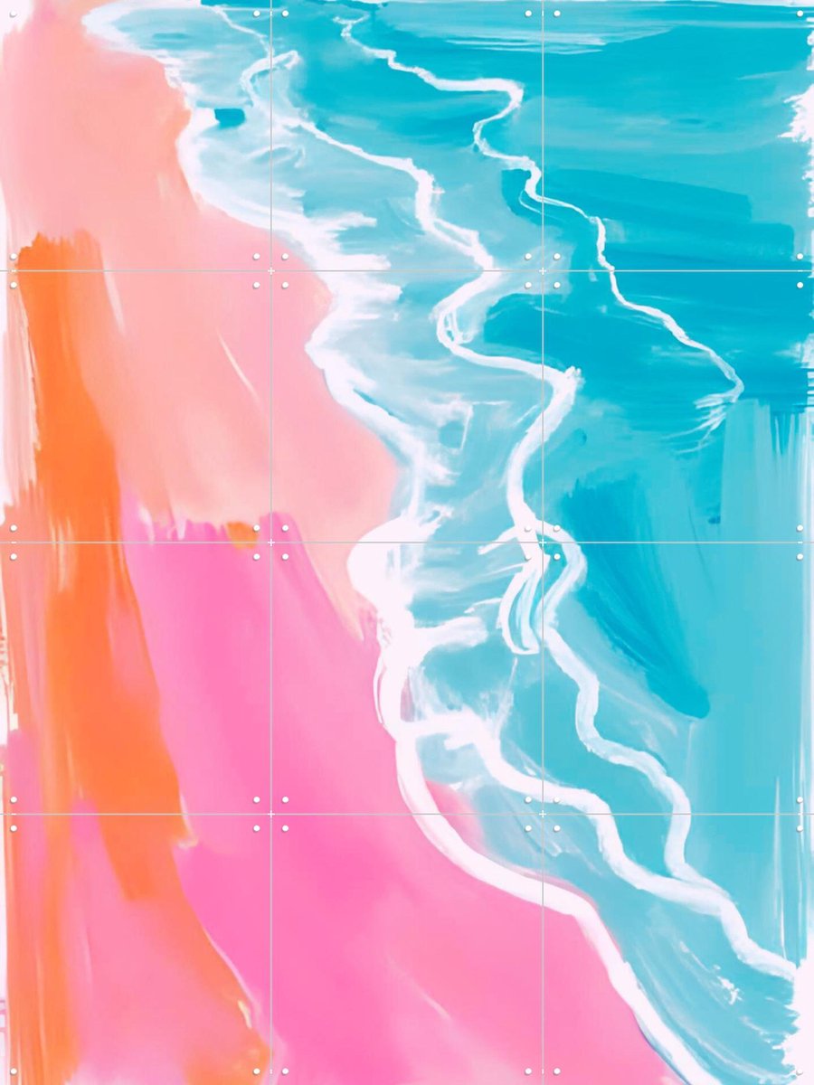 IXXI At the beach, Ohkimiko & Various - 60 x 80 cm - Gratis ophangtool - Grote wanddecoratie en posters - Abstract, Schilderijen, Kleurrijk