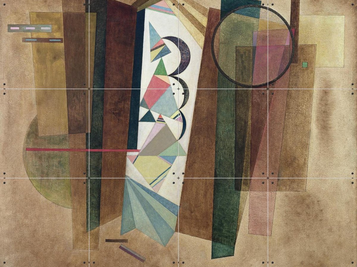 IXXI Development in Brown, Kandinsky & Bridgeman Images - 80 x 60 cm - Gratis ophangtool - Grote wanddecoratie en posters - Klassiek, Geometrische