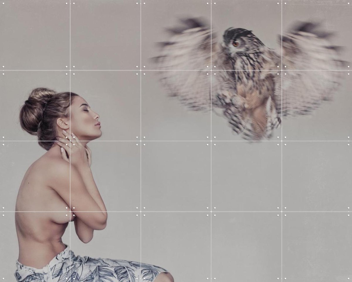 IXXI Feathers, STUDIO HANNAH LEMHOLT - 100 x 80 cm - Gratis ophangtool - Grote wanddecoratie en posters - Fotografie, Surrealisme, Woonkamer