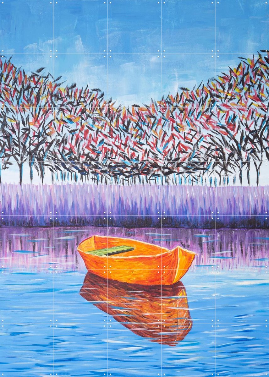 IXXI Boat, Zurab Dariali & Van Gogh 21st Century - 100 x 140 cm - Gratis ophangtool - Grote wanddecoratie en posters - Kleurrijk, Olieverf, Klassiek