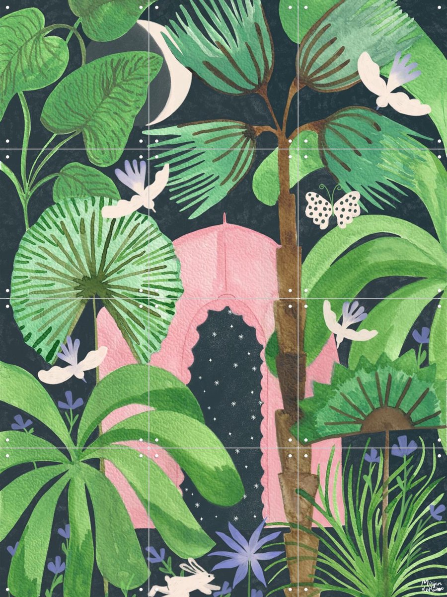 IXXI Jungle Magic, Mirjam de Ruiter - 60 x 80 cm - Gratis ophangtool - Grote wanddecoratie en posters - Speels, Illustraties, Aquarel, Woonkamer