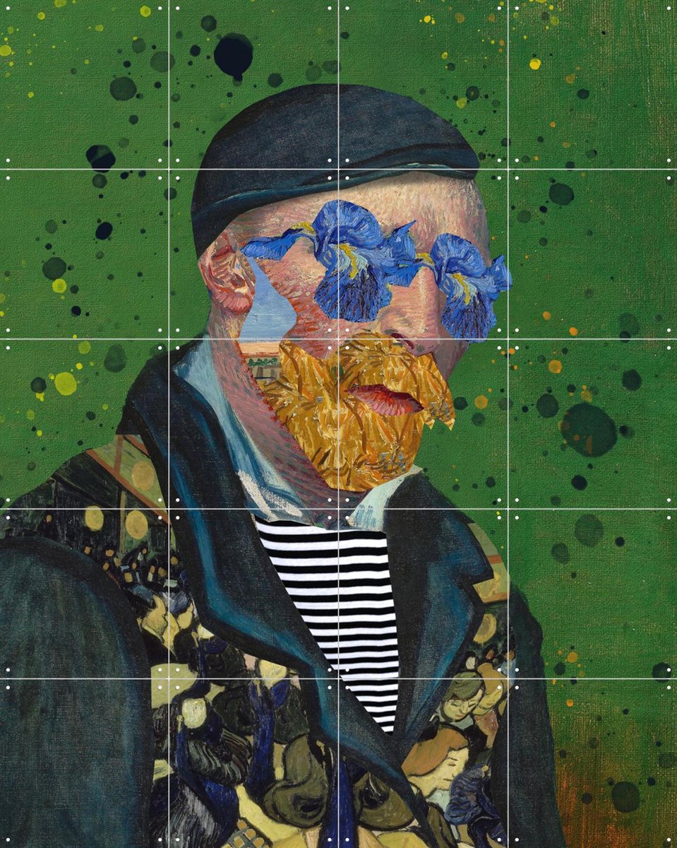 IXXI Vincent, Olga Klim & Van Gogh 21st Century - 80 x 100 cm - Gratis ophangtool - Grote wanddecoratie en posters - Klassiek, Collage, Kleurrijk, Pop