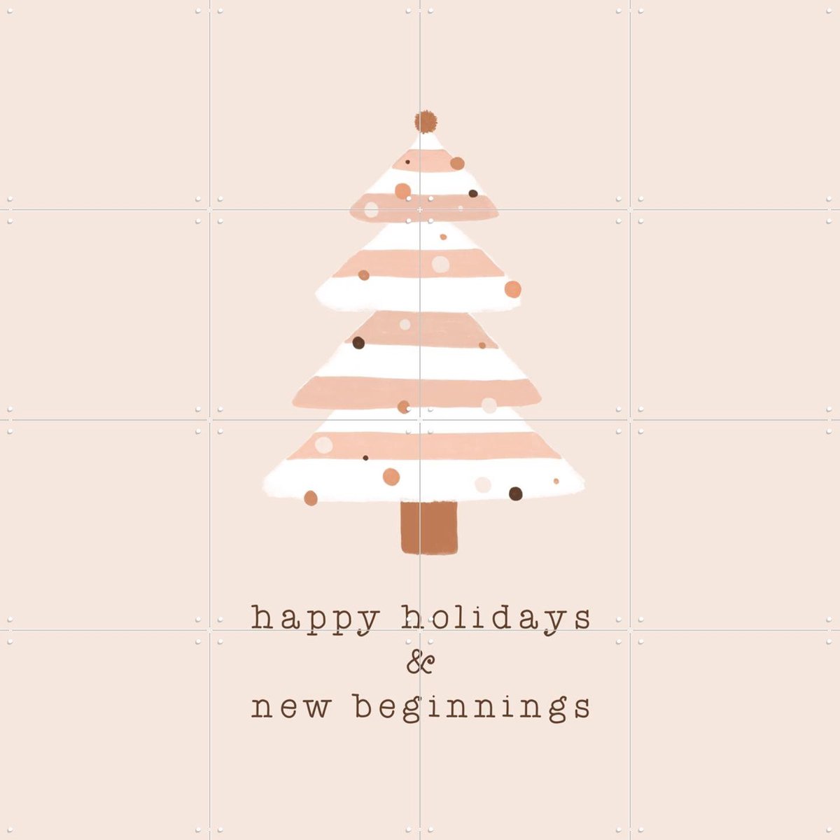 IXXI Happy Holidays & New Beginnings, Orara Studio & Various - 80 x 80 cm - Gratis ophangtool - Grote wanddecoratie en posters - Speels, Illustraties