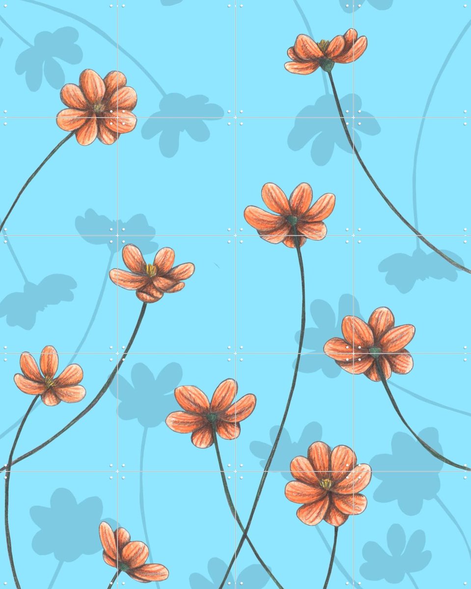 IXXI Calendulas, Cecilia Battaini - 80 x 100 cm - Gratis ophangtool - Grote wanddecoratie en posters - Illustraties, Grafisch Ontwerp, Digitale Kunst
