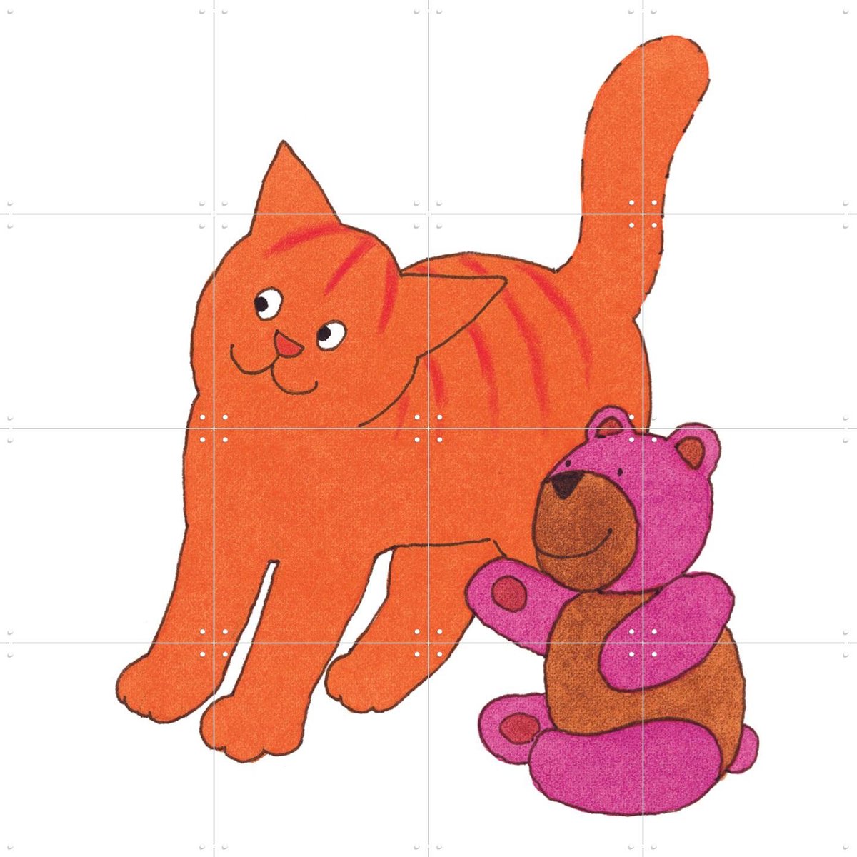 IXXI Dikkie Dik Kijkt, Dikkie Dik - 80 x 80 cm - Gratis ophangtool - Grote wanddecoratie en posters Kinderkamer, Babykamer