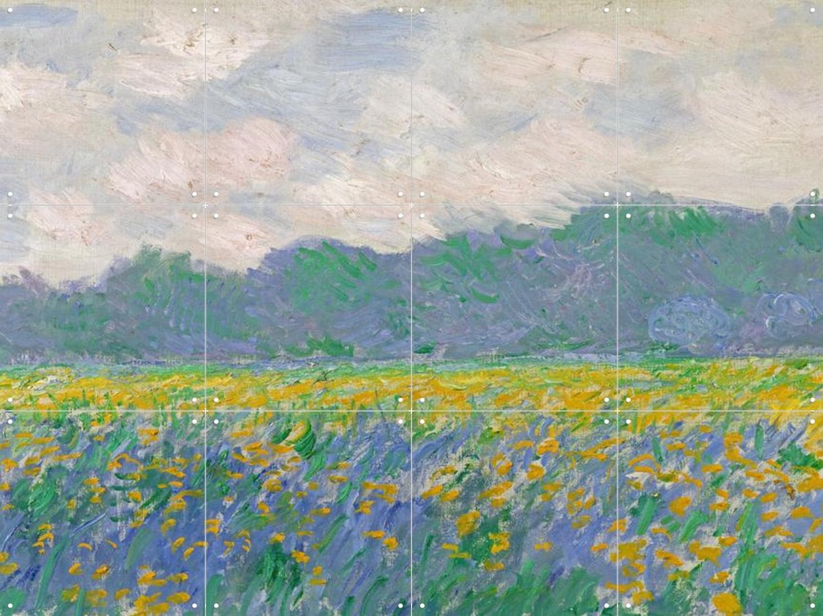 IXXI Field of Yellow Irises - Giverny, Claude Monet & Bridgeman Images - 80 x 60 cm - Gratis ophangtool - Grote wanddecoratie en posters -