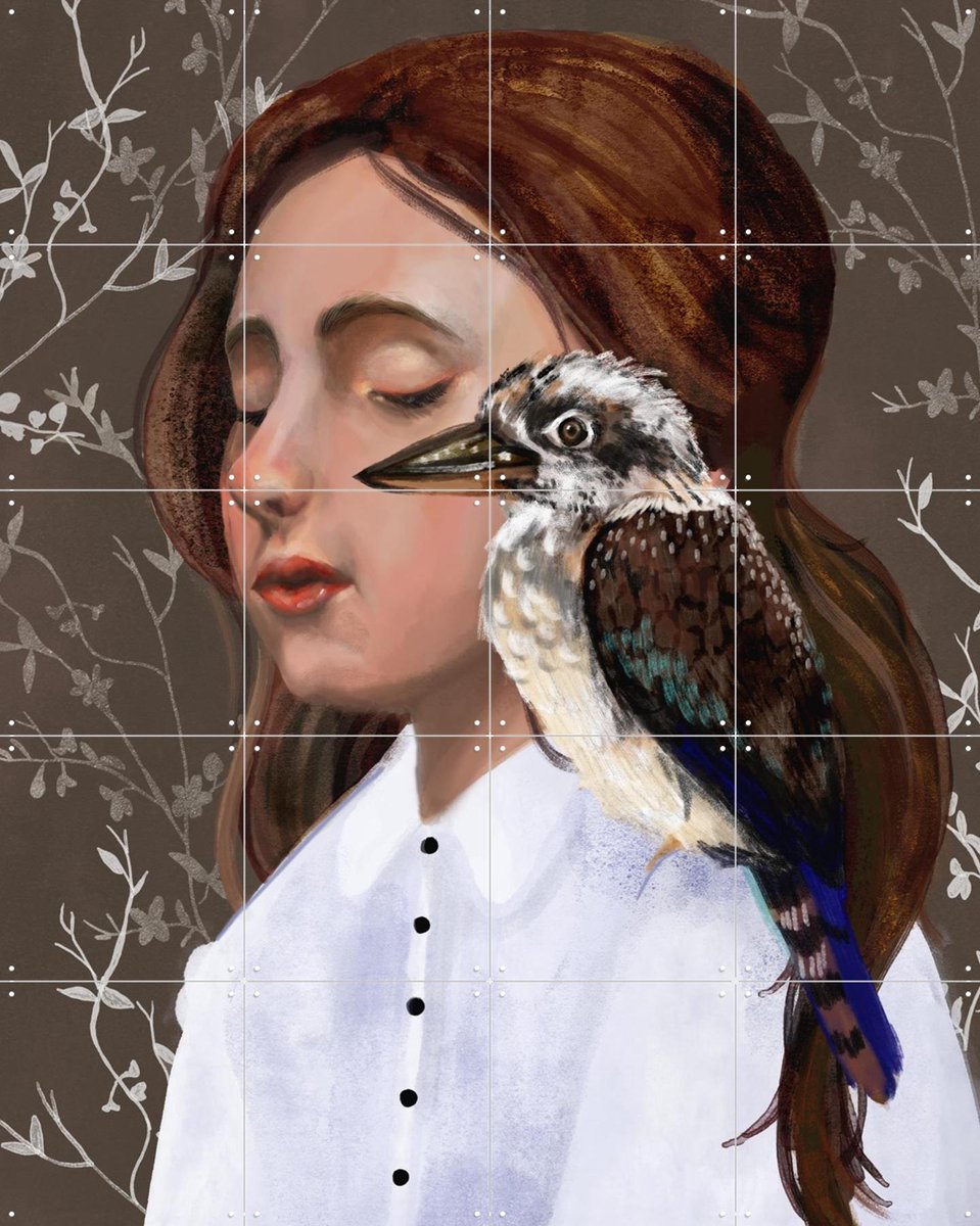 IXXI Kookaburra, Esther Sepers - 80 x 100 cm - Gratis ophangtool - Grote wanddecoratie en posters - Illustraties, Digitale Kunst, Woonkamer