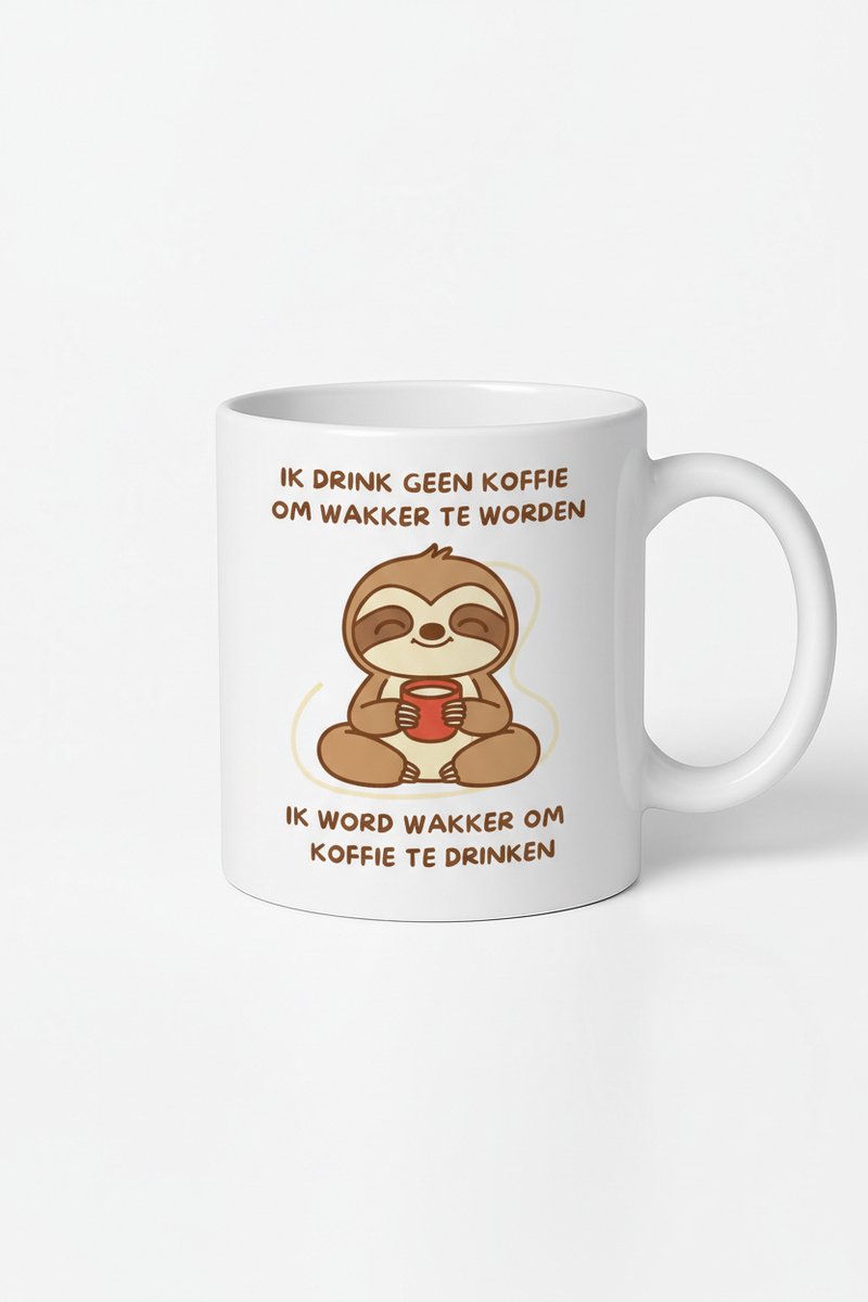 Sloth Koffiemok - Ik word wakker om koffie te drinken