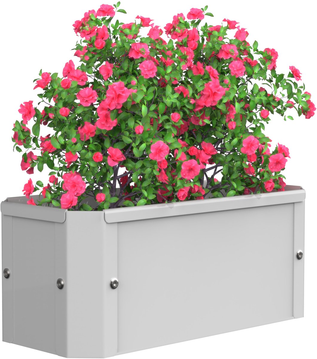 VCM Metall Hochbeet 39x18x16 cm, rechteckiger Pflanzkasten für Balkon Terrasse Garten, Blumenkasten mit und ohne Boden nutzbar, Balora S